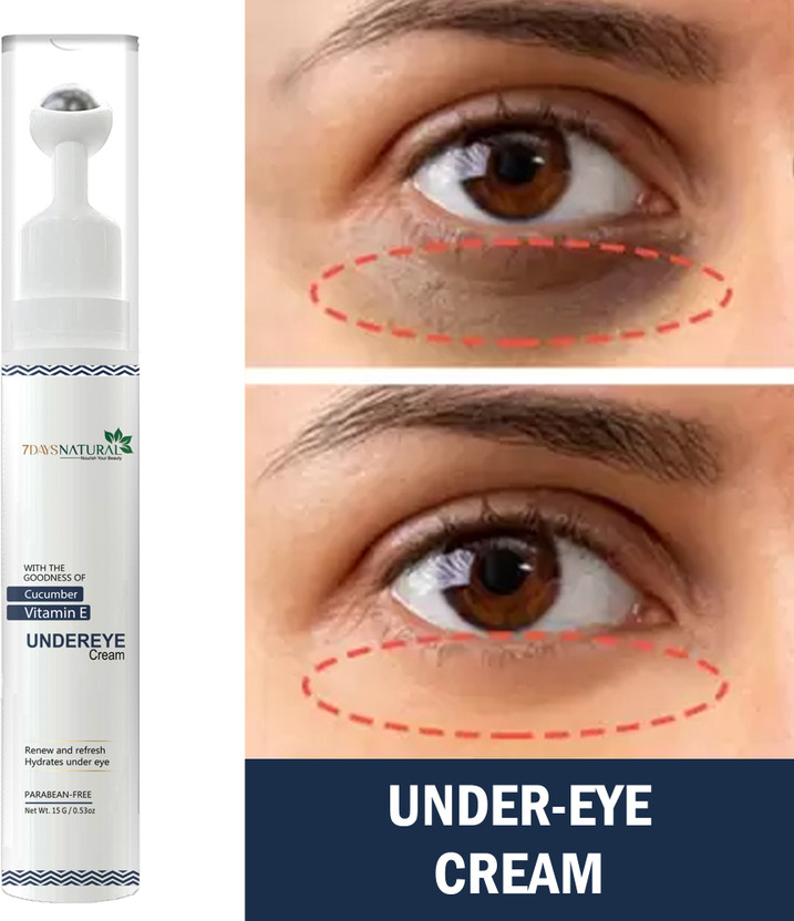 7days natural Eye Cream with Vitamin E|Remove Dark Circles Puffy Eyes & Wrinkles(15 g)