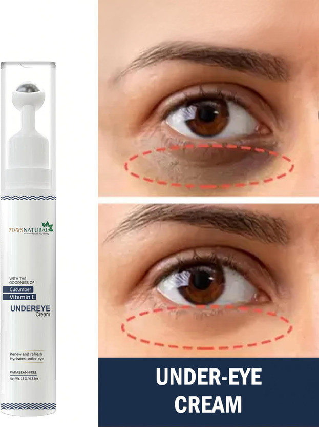 7days natural Eye Cream with Vitamin E|Remove Dark Circles Puffy Eyes & Wrinkles(15 g)