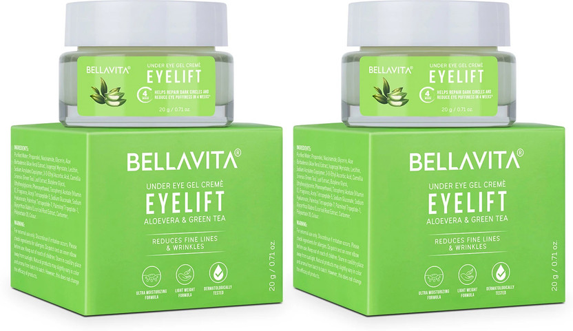 BELLAVITA Eyelift Under Eye Cream For Dark Circles, Puffy Eyes & Wrinkles, For Men & Women (20 gm x 2)(40 g)
