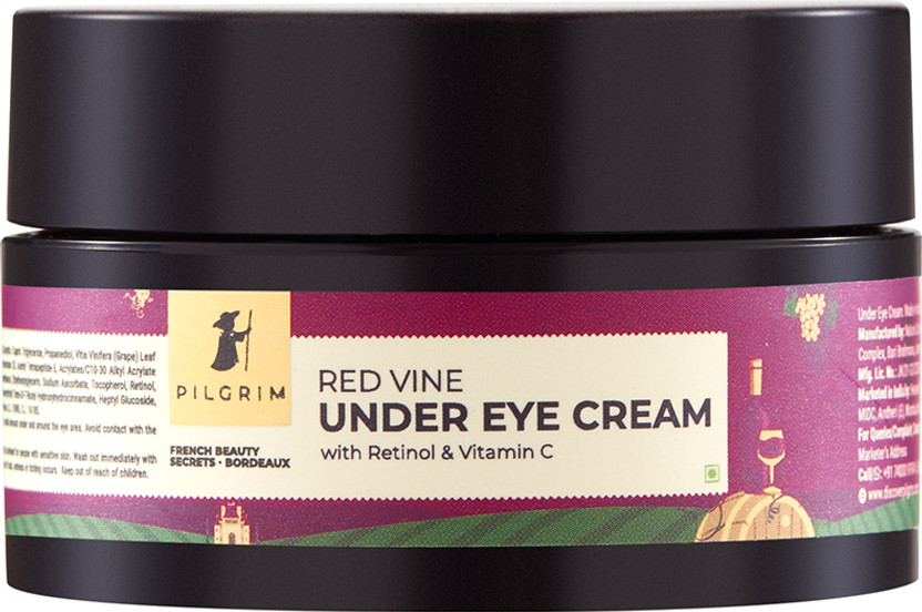 Pilgrim Red Vine Under Eye Cream for Dark Circles, Wrinkles, Fine Lines, Puffy Eyes, Men and Women, 30g(30 g)