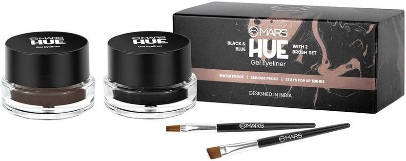 MARS MARS 2 in 1 Black & Brown Water Proof & Smudge Proof 24hrs Gel Eyeliner 6 g(Jet Black and Brown) - Flipkart Deal