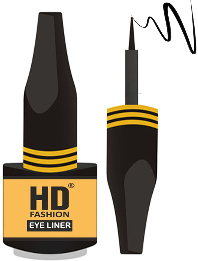 HD Fashion Ultimate Jet Black Smudge & Flake Resistant Waterproof Eyeliner 5 ml(Jet Black)