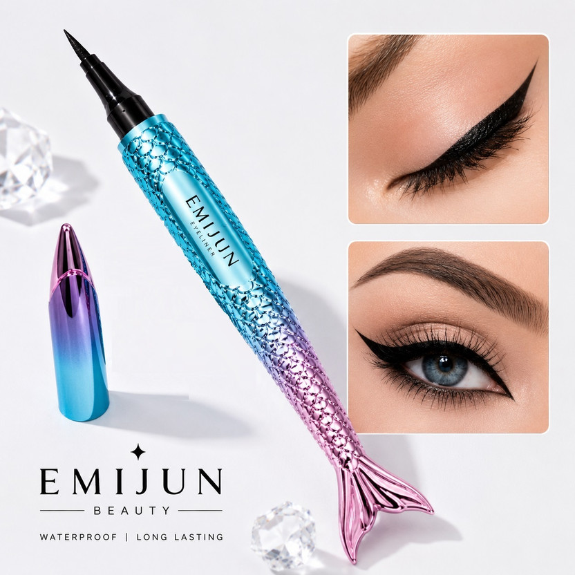 Emijun Shape Eyeliner Matte & Waterproof Liquid Black Eyeliner 4 ml(BLACK)