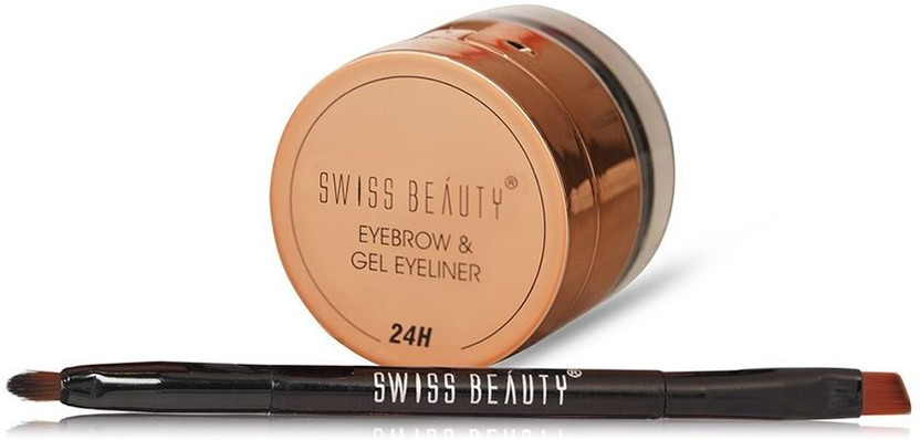 SWISS SWISS BEAUTY Waterproof Eyebrow & Gel Eyeliner 2 In 1 | Smudge Proof Long Lasting 7 g(Black) - Flipkart Deal