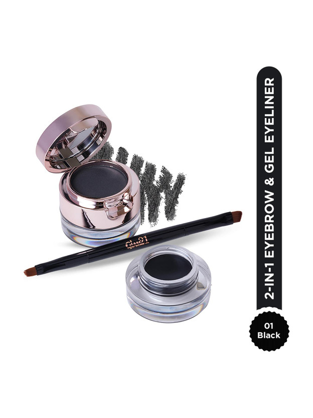 Glam21 Glam21 Cosmetics 2-in-1 Eyebrow & Gel Eyeliner-Intense Black Color|Quick Dry, Smudge & Waterproof 4 g(Black) - Flipkart Deal