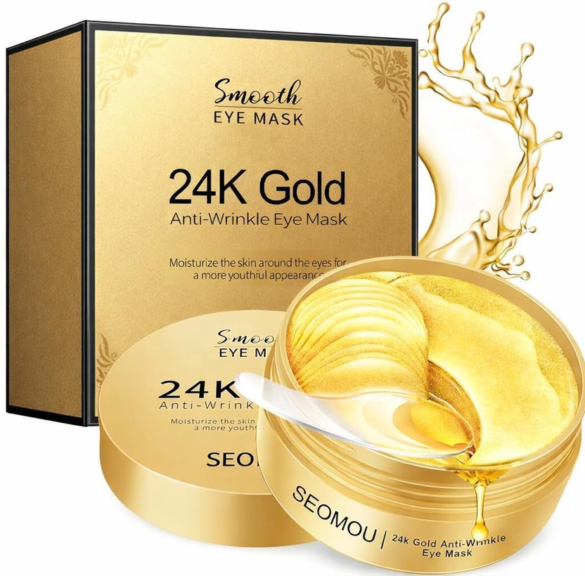 HurryShoppy HurryShoppy Under Eye Mask Sheet Patches for Dark Circle Women Men 24k Gold Eye Cooling Gel(60 g) - Flipkart Deal