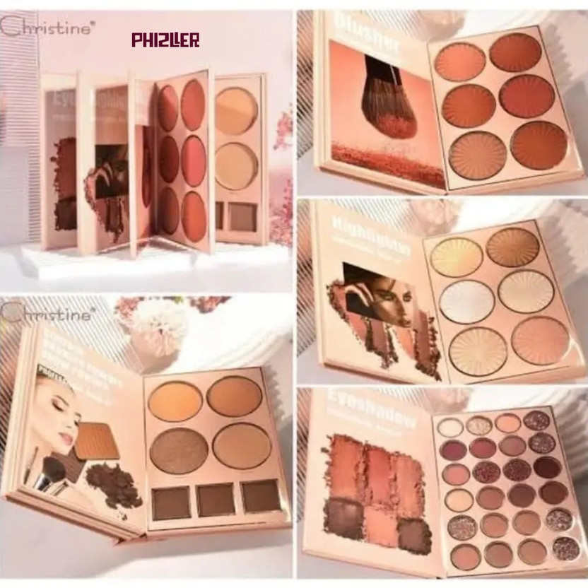 PHIZLLER 4 in 1 makeup book Eyeshadow Beauty palette with blush and highlight kit 148 g(Multicolor)