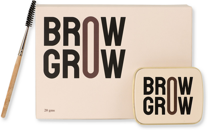 Indulgeo Essentials Brow Grow - Brow Growth Enhancer (20 gms) with 2 Spoolies | Brow Overnight Nourishment Chemical Free | Solution For Thin Eyebrows | Promotes Eyebrow Growth | Fuller & Thicker Eyebrows | Castor Oil, Onion Oil, Nutrition To Brows | Prevents Eyebrow Breakage | 100% Pure & Natural Oi