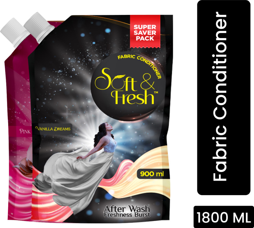 Soft & Fresh Vanilla Dreams & Pink Coral Fabric Conditioner increase shine,softness,Freshness(2 x 900 ml)