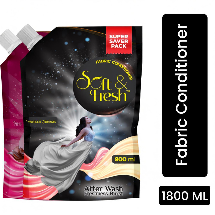 Soft & Fresh Vanilla Dreams & Pink Coral Fabric Conditioner increase shine,softness,Freshness(2 x 900 ml)