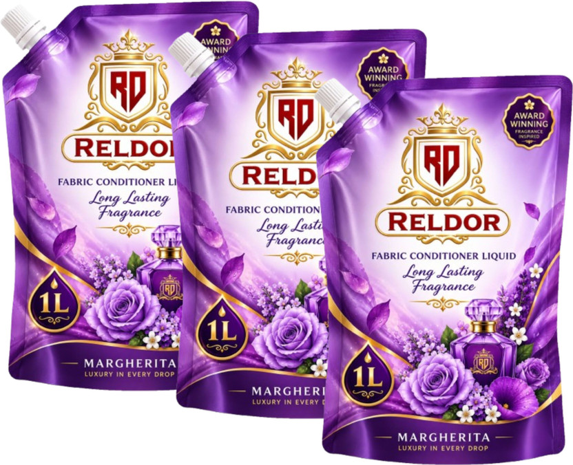 RELDOR After Wash Fabric Conditioner, fresh all day freshness & long lasting fragrance(3 x 1000 ml)