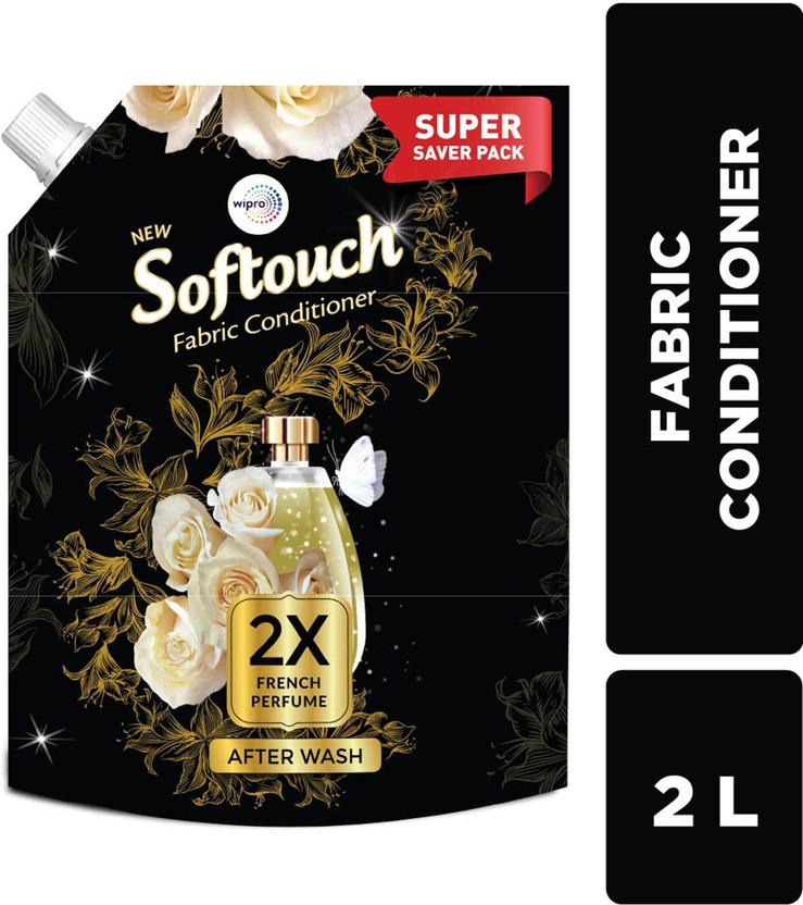 Softouch by Wipro 2X French Perfume Liquid Fabric Conditioner with French Rose & Jasmine(2 L)