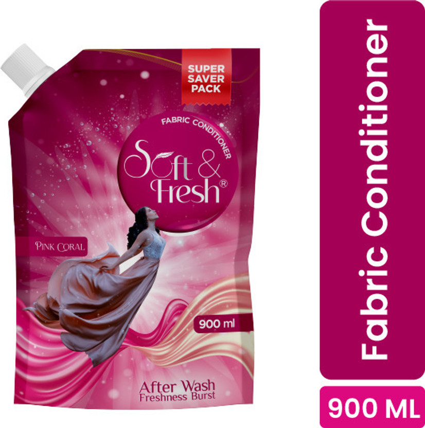 Soft & Fresh Pink Coral after wash Fabric Conditioner increase shine,softness & Freshness(900 ml)