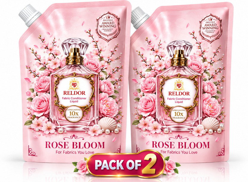 RELDOR Rose Bloom Fabric Conditioner Liquid – Long Lasting Fragrance, 10X Fragrance(2 L)