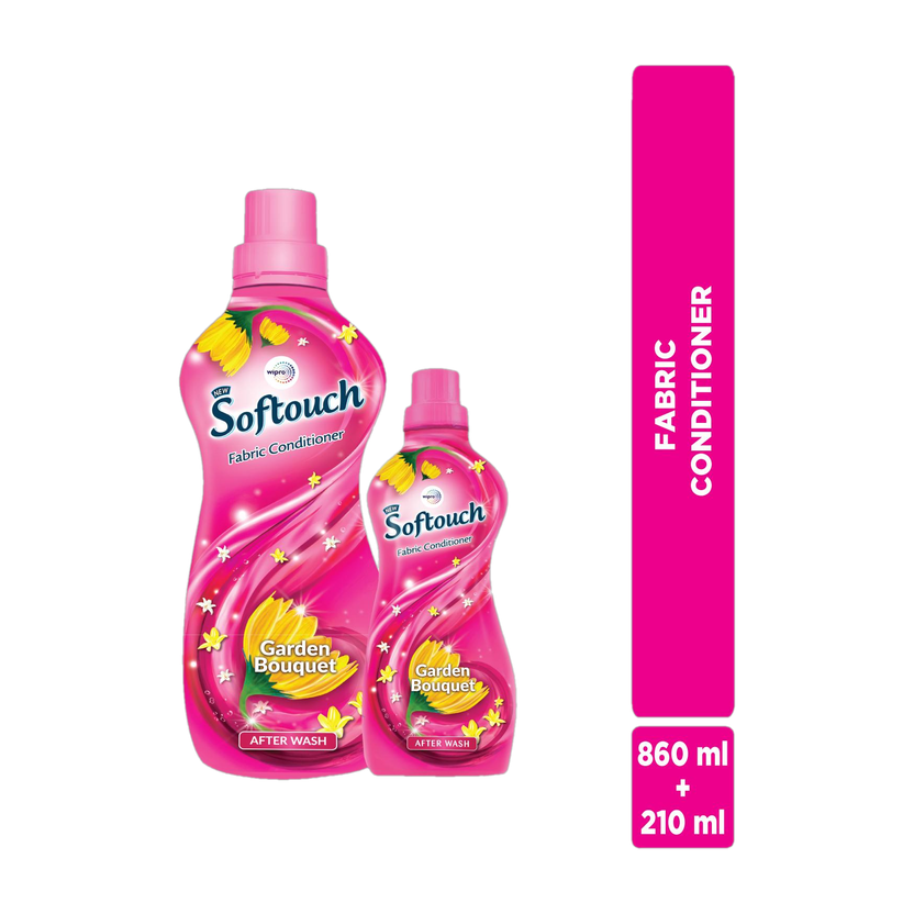 Softouch by Wipro Garden Bouquet Liquid Fabric Conditioner with Jasmine & Fresh Roses Fragrance(1070 ml)