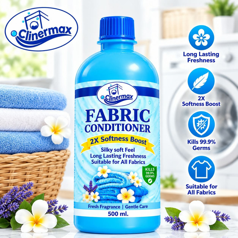 Clinermax Fabric Conditioner Liquid 500ml | Premium Softness & Fresh Fragrance(500 ml)