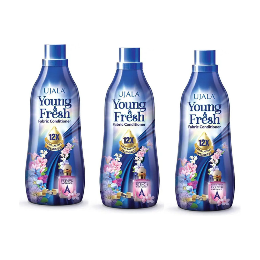 Ujala Young & fresh fabric conditioner 12X long lasting freshness [bliss] 210 ml*3(3 x 210 ml)