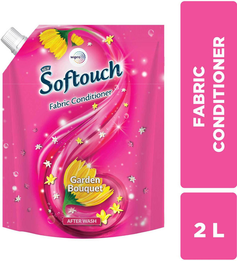 Softouch by Wipro Garden Bouquet Liquid Fabric Conditioner with Jasmine & Fresh Roses Fragrance(2 L)