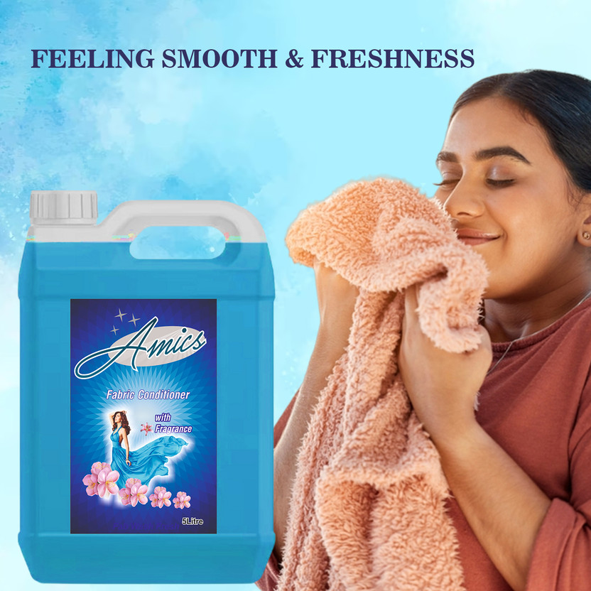 Amics After Wash Liquid Fabric Softener - For Softness, Shine (5 ltr)(5 L)