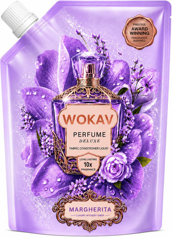 WOKAV Perfume Deluxe Margherita Fabric Conditioner Liquid – Long Lasting 10x Fragrance(1000 ml)