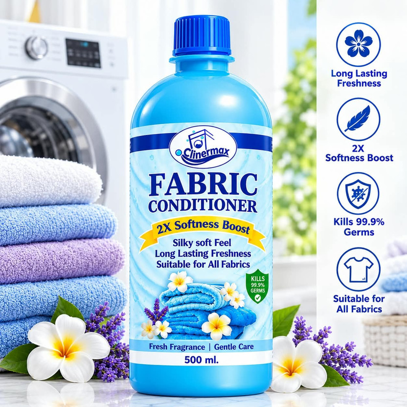 Clinermax Premium Fabric Softener 500ml | Fresh Fragrance | Ultra Soft Laundry Care(500 ml)