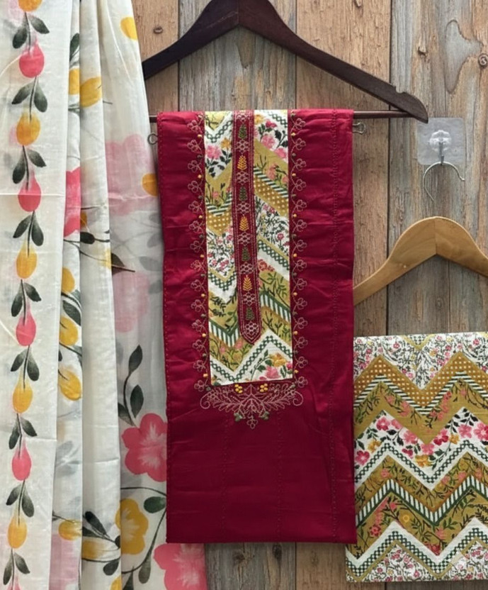 krishna boutique Pure Cotton Printed Salwar Suit Material