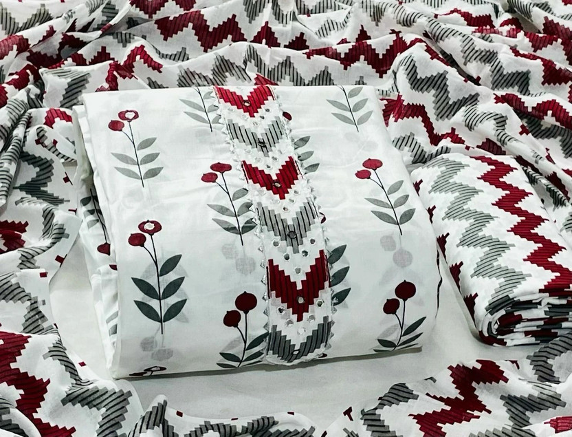 VC Fashion Pure Cotton Printed Kurta & Churidar Material