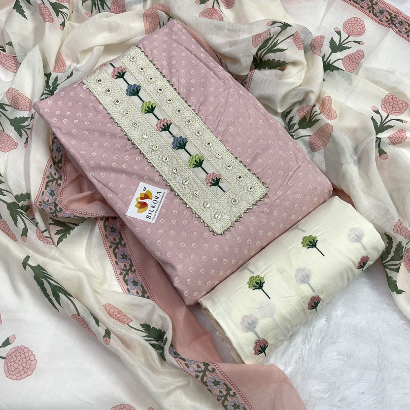 SILKORA Pure Cotton Printed Salwar Suit Material