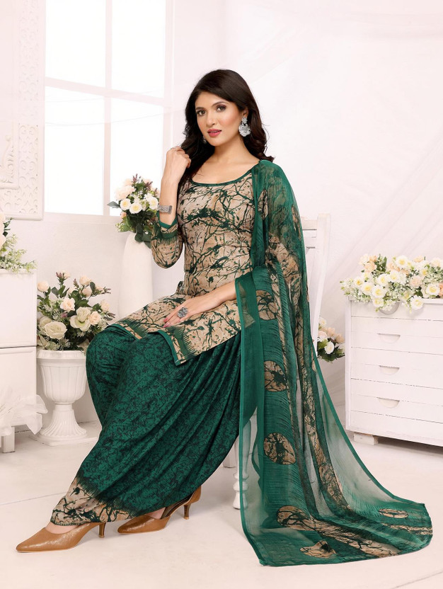 YASHIKA Crepe Floral Print Salwar Suit Material