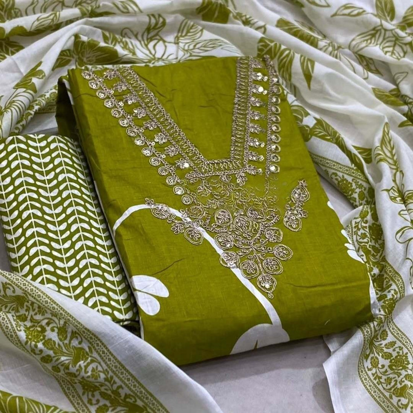 krishna boutique Pure Cotton Printed Salwar Suit Material