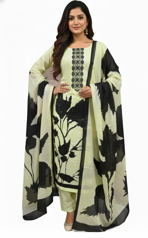 krishna boutique Pure Cotton Printed Salwar Suit Material