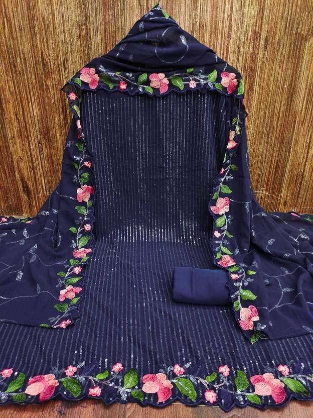 All In One Georgette Self Design Kurta & Churidar Material Price