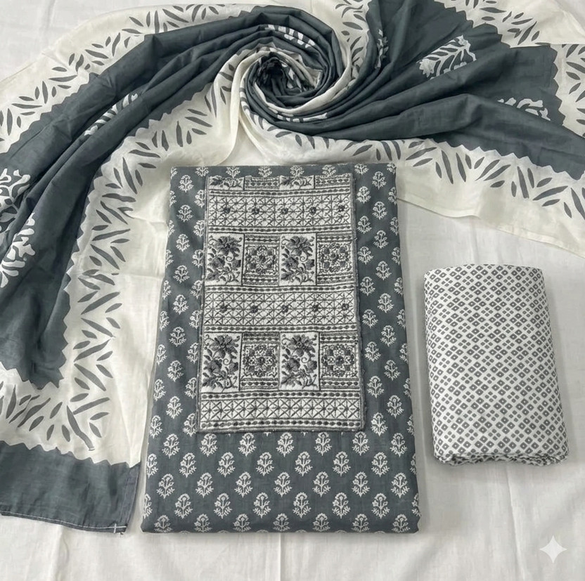 RASHMI FASHION Pure Cotton Embroidered Salwar Suit Material