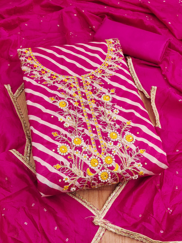 Divastri Art Silk Embroidered Salwar Suit Material