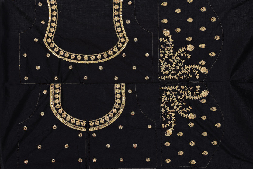 black embroidered blouse material