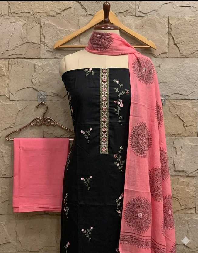 RASHMI FASHION Pure Cotton Embroidered Salwar Suit Material