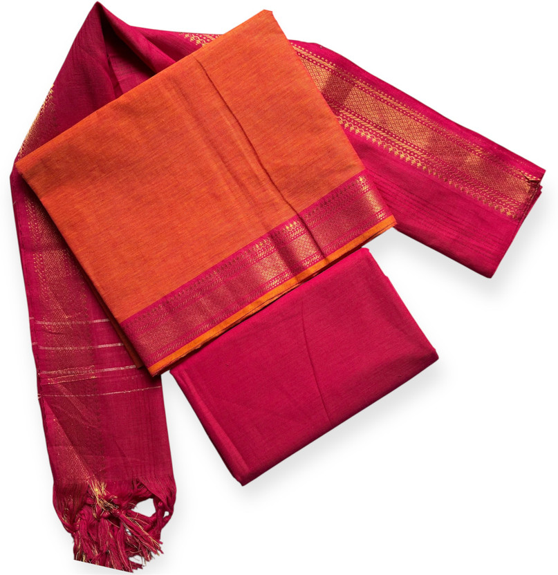 SHREE MAHAVEER HANDLOOMS Pure Cotton Self Design Salwar Suit Material