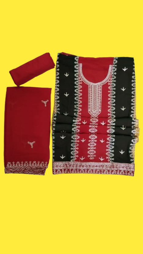 LADYPOTION Georgette Embroidered Salwar Suit Material
