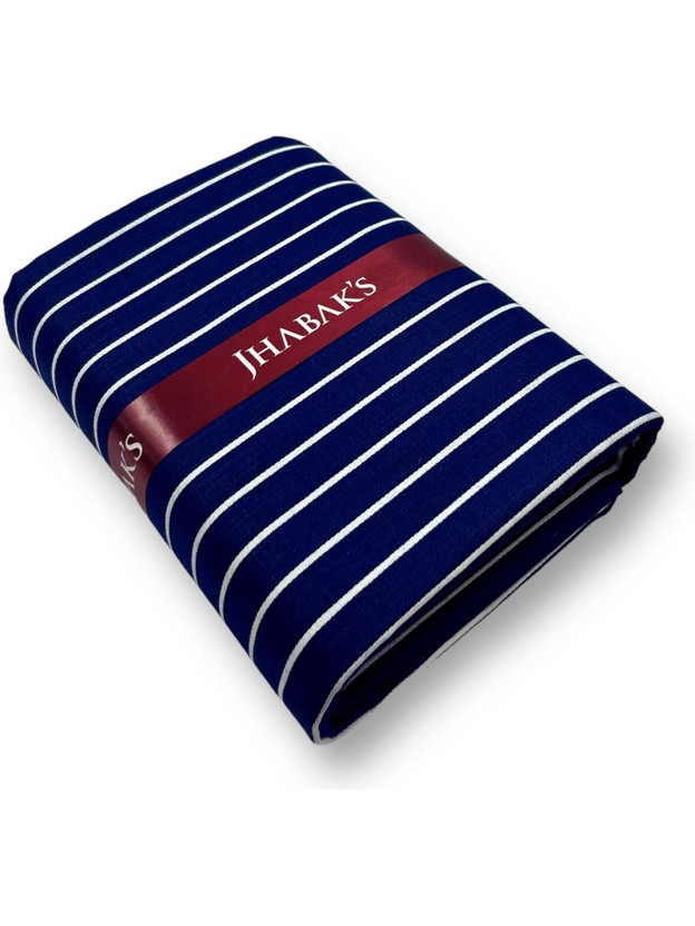 JHABAK'S Cotton Blend Striped Shirt Fabric