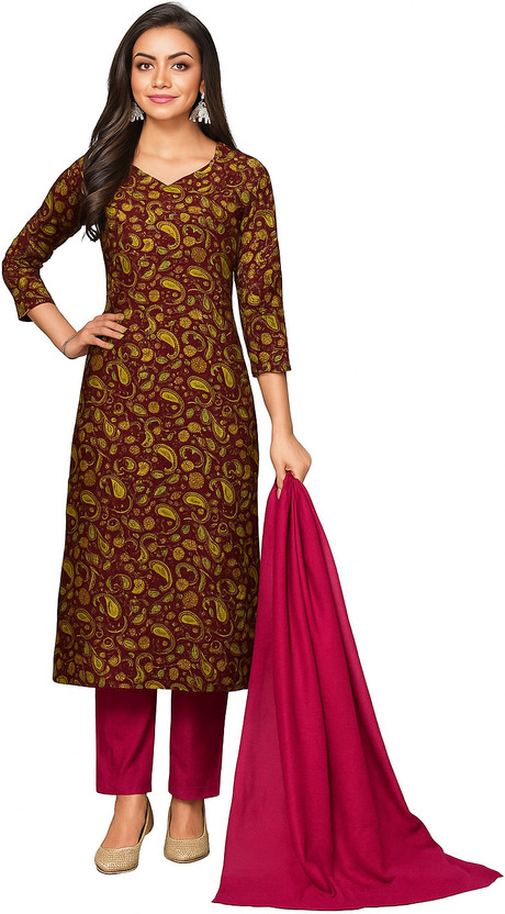 KAVIM Wool Printed Salwar Suit Material