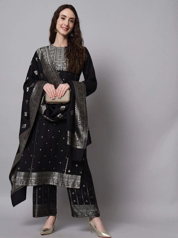 Afsa Afsa Wool Self Design Kurta & Palazzo Material - Flipkart Deal