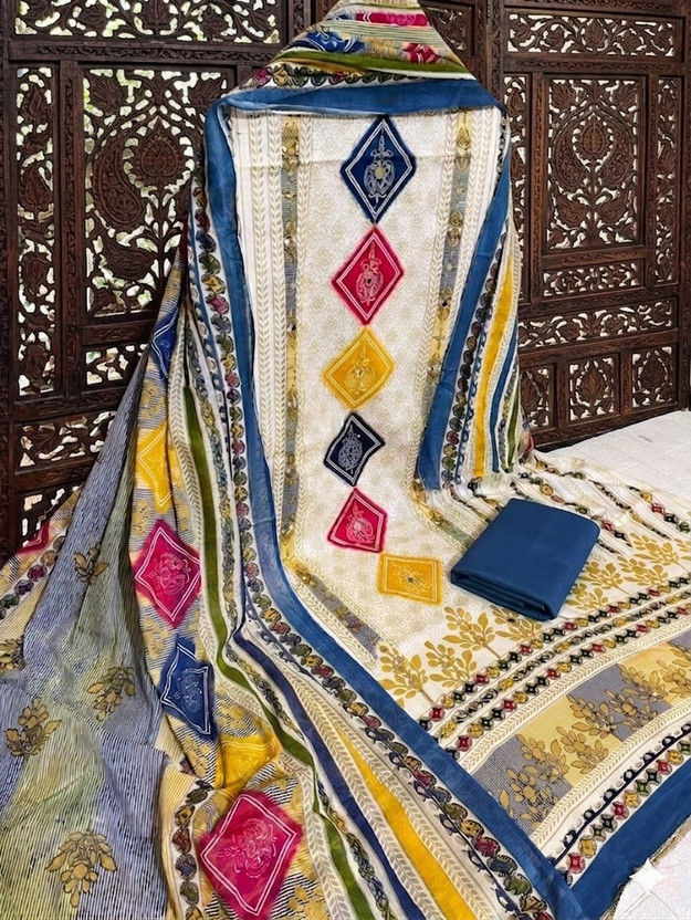 krishna boutique Pure Cotton Printed Salwar Suit Material