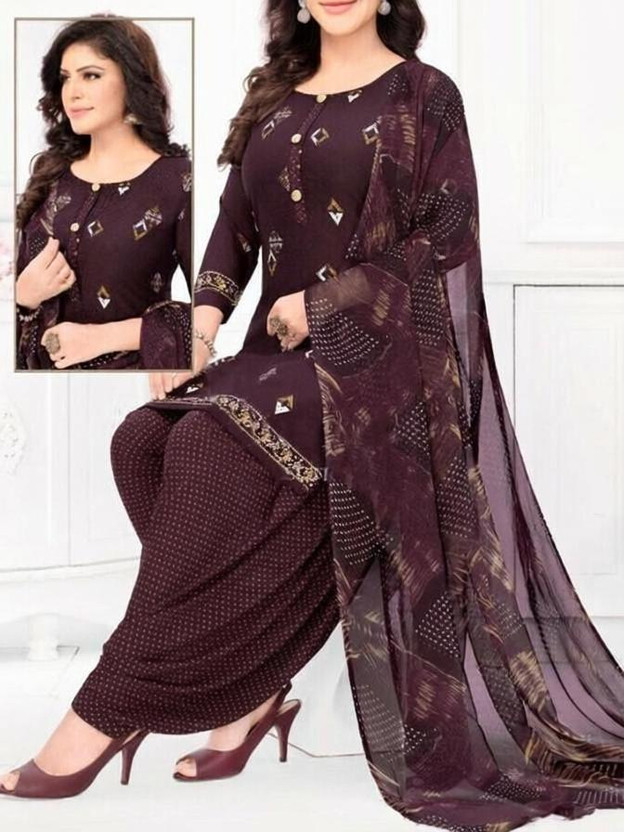 VERCO Crepe Paisley Salwar Suit Material