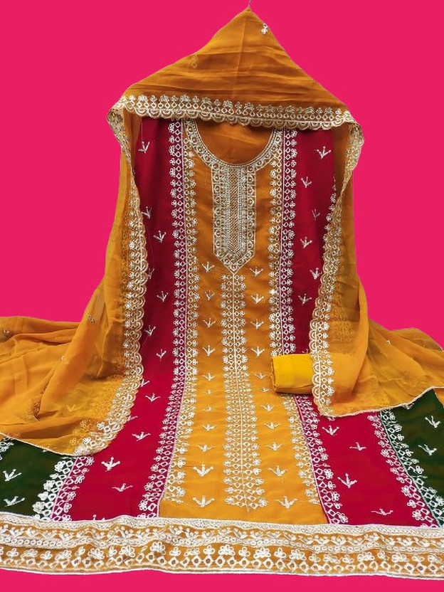 ETHNICBRITY Georgette Floral Print Salwar Suit Material