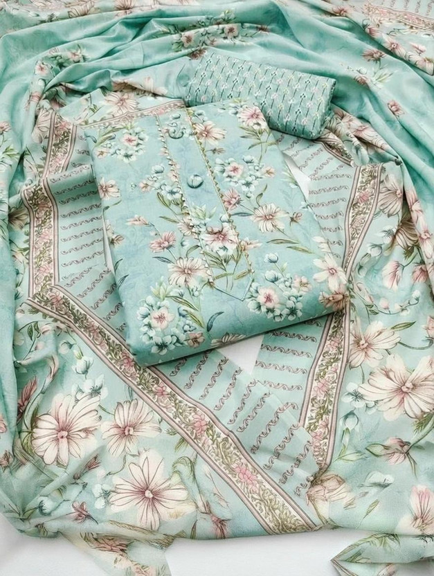 KenaEnterprises Cotton Blend Floral Print Salwar Suit Material