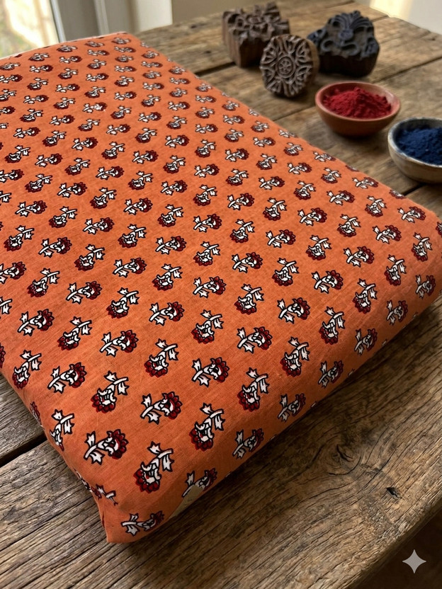 KUNJTEXTILE Cotton Blend Printed Kurta Fabric