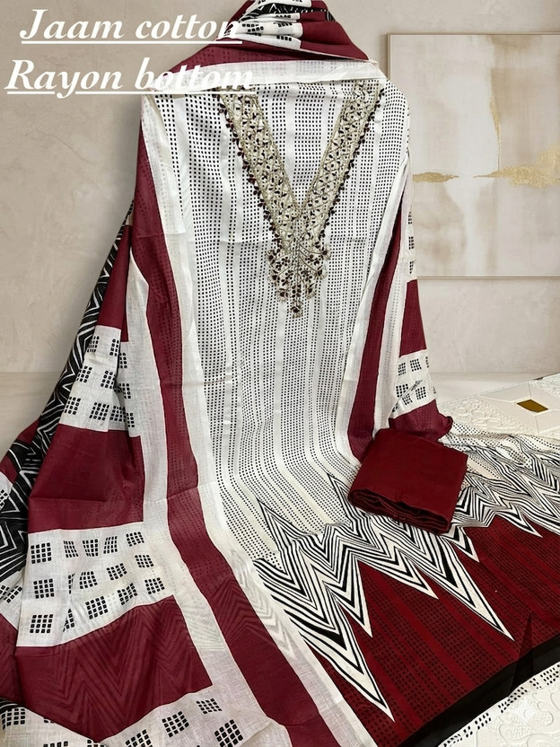 krishna boutique Pure Cotton Printed Salwar Suit Material