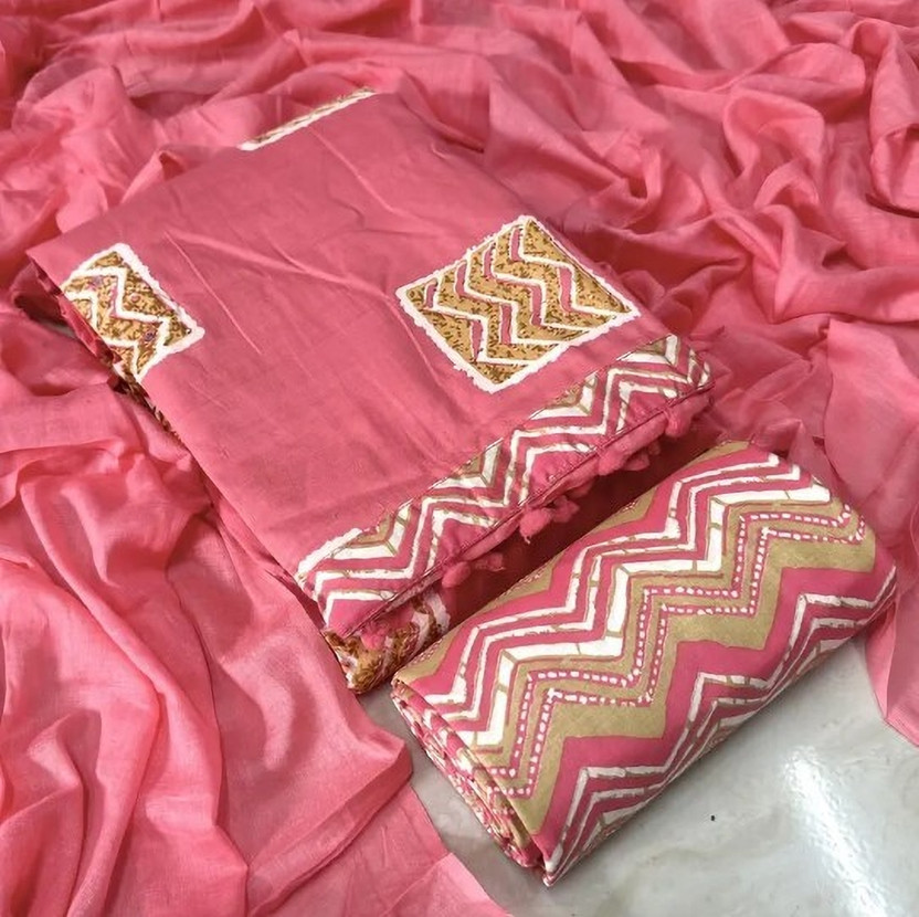 krishna boutique Pure Cotton Printed Salwar Suit Material