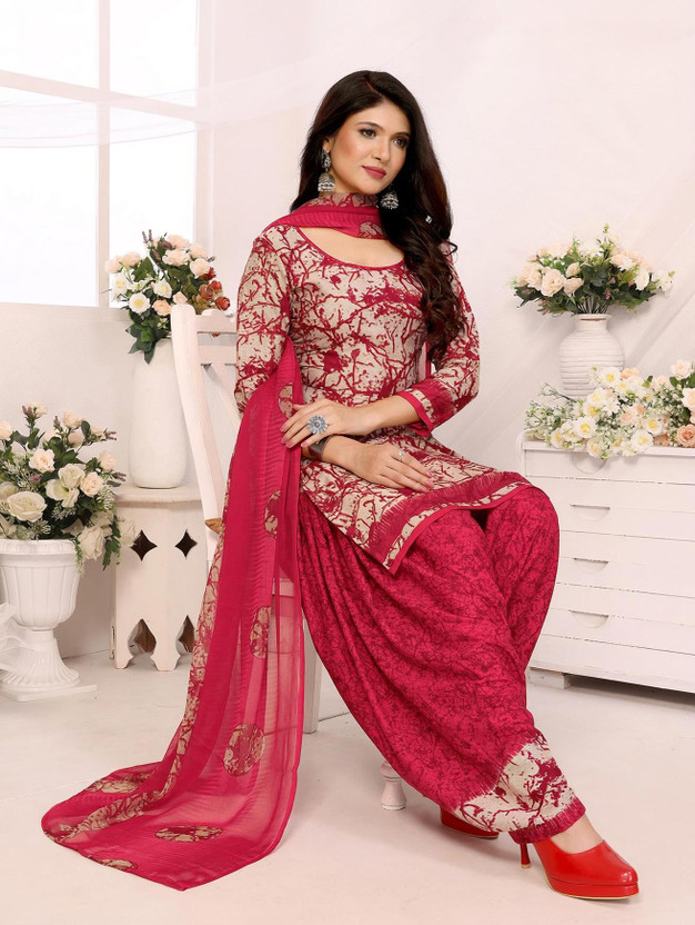 YASHIKA Crepe Printed Salwar Suit Material