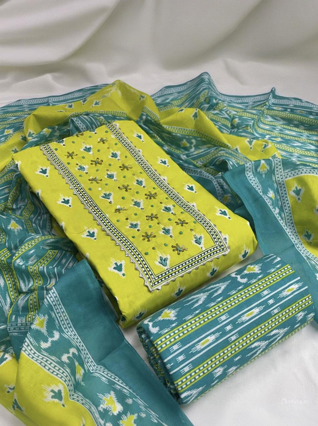 krishna boutique Pure Cotton Printed Salwar Suit Material